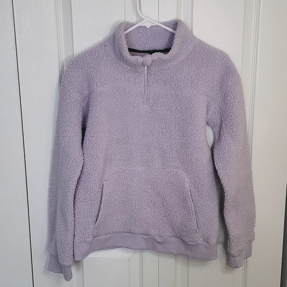 C9 by Champion Girls Fleece Pullover Lavender 1/4 Zip Long Sleeve XL 14/16